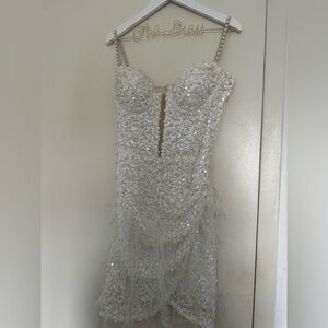 White wedding reception / party dress